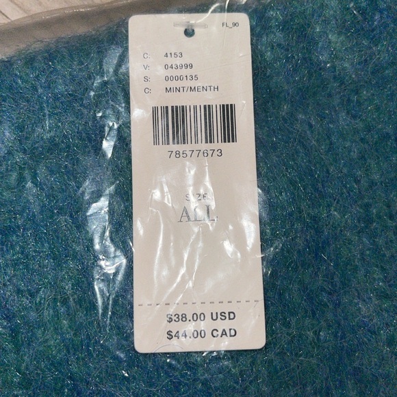 NWT Anthropologie Ombré soft fuzzy beanie in Mint (teal/turquoise) - Picture 4 of 4